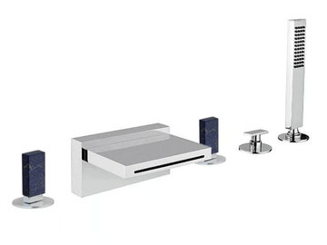 VITA DUE 53029ABL - Deck mounted waterfall bathtub tap with diverter by Rubinetterie Frattini - view 2
